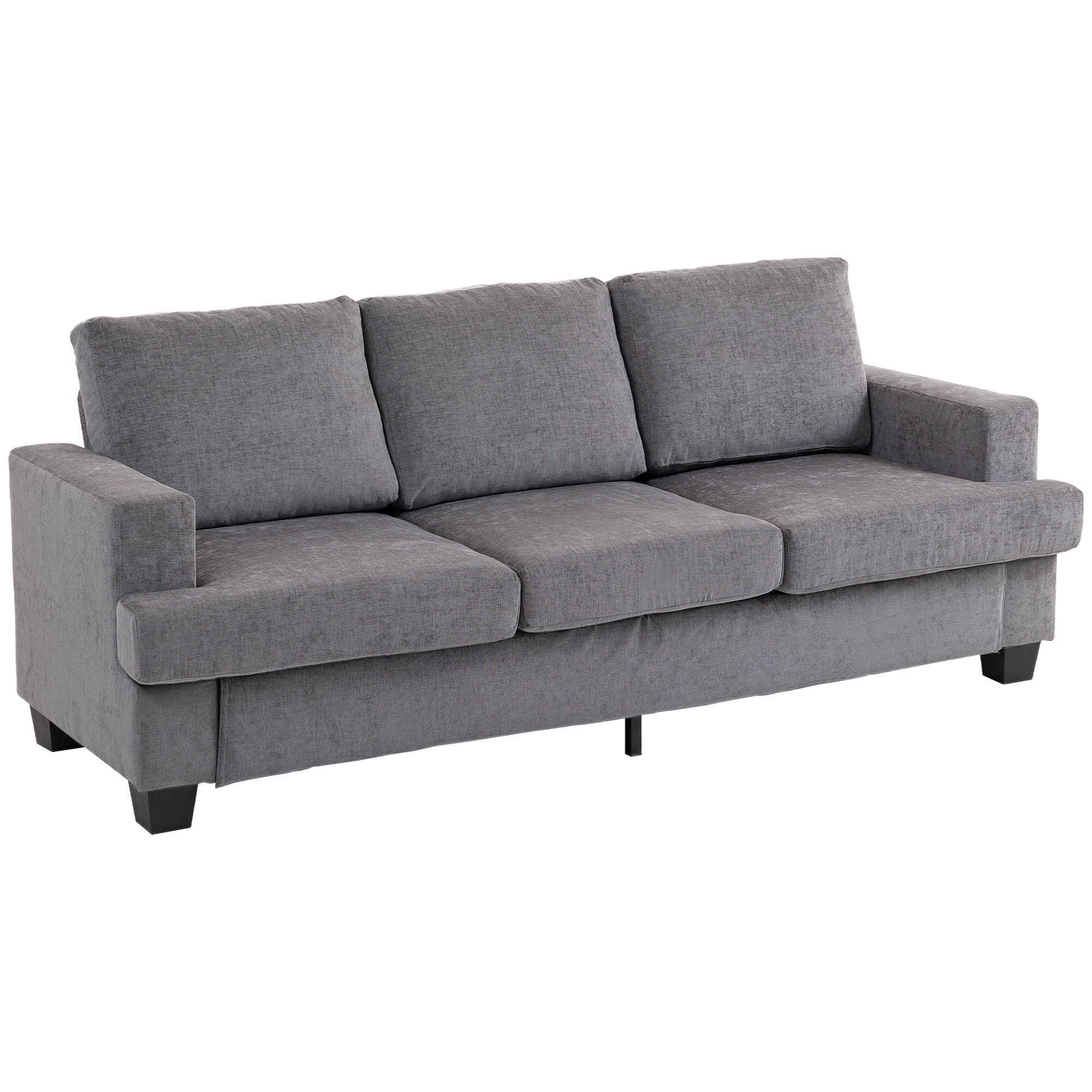 HOMCOM 3-Sitzer Sofa, Couch mit Armlehnen, Loungesofa mit Chenille-Optik, S günstig online kaufen