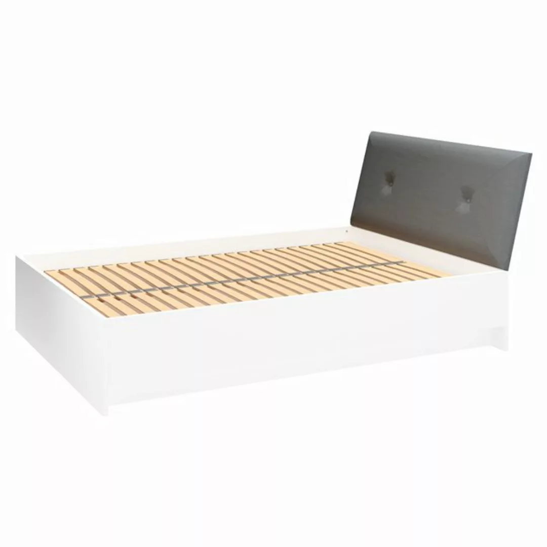 Doppelbett Gästebett Jugendbett 160 cm breit in weiß matt mit gepolstertem günstig online kaufen