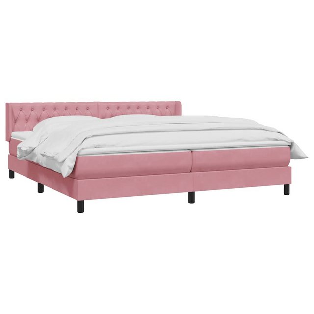 vidaXL Bett Boxspringbett mit Matratze Rosa 200x220 cm Samt günstig online kaufen