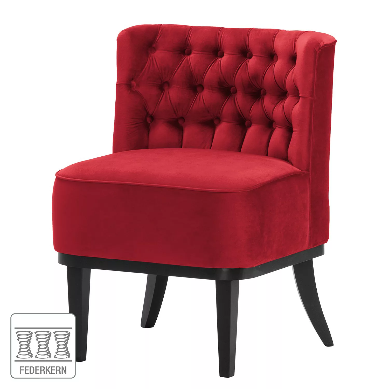home24 Norrwood Sessel Farida I Rot Samt 72x80x65 cm (BxHxT) günstig online kaufen