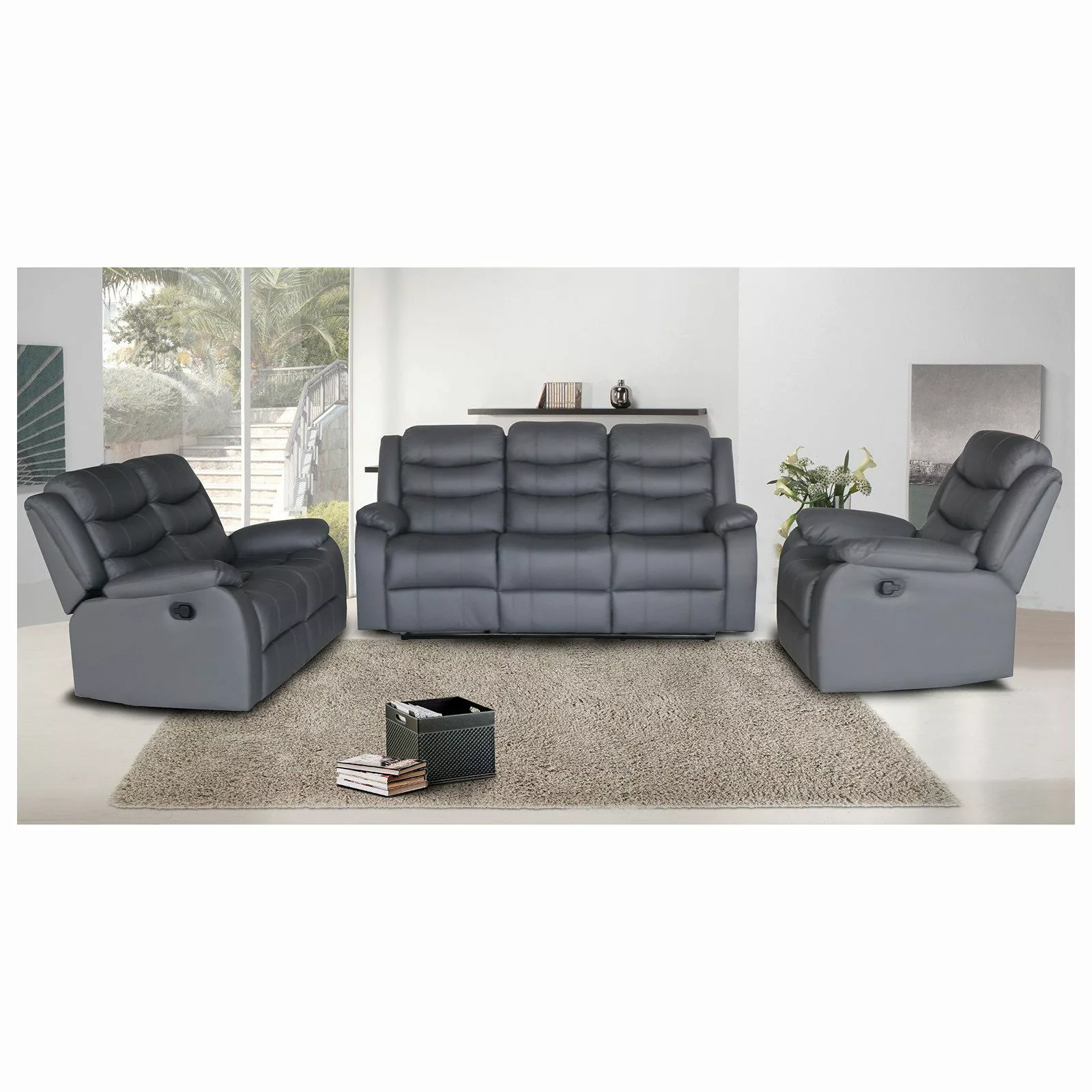 HTI-Living Polstergarnitur Sofagarnitur mit Relaxfunktion Kirwall günstig online kaufen
