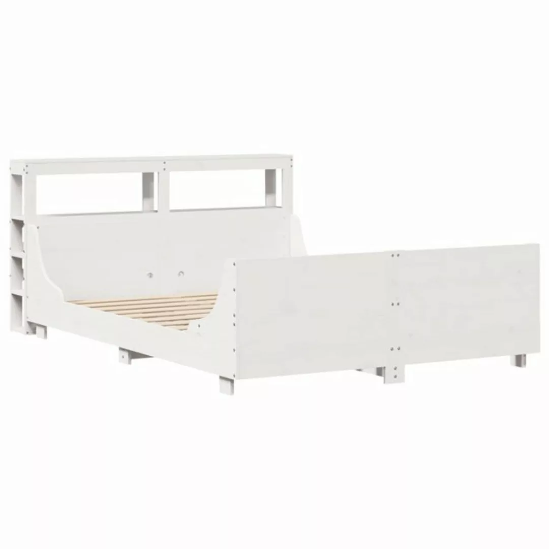 vidaXL Bett Massivholzbett ohne Matratze Weiß 120x190 cm Kiefernholz günstig online kaufen