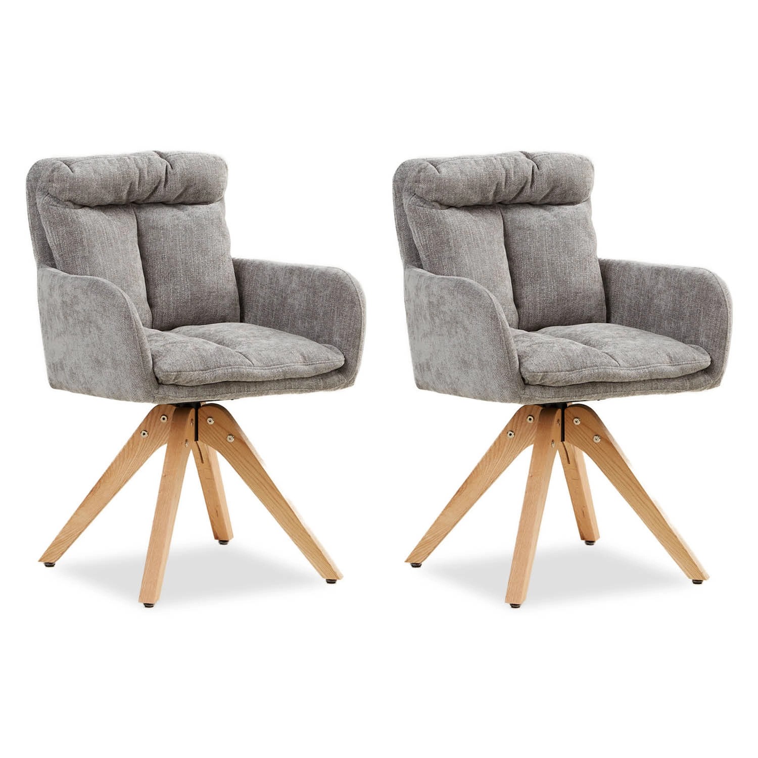 Homestyle4u 6er Set Polsterstühle Drehbar in Grau 2853 günstig online kaufen