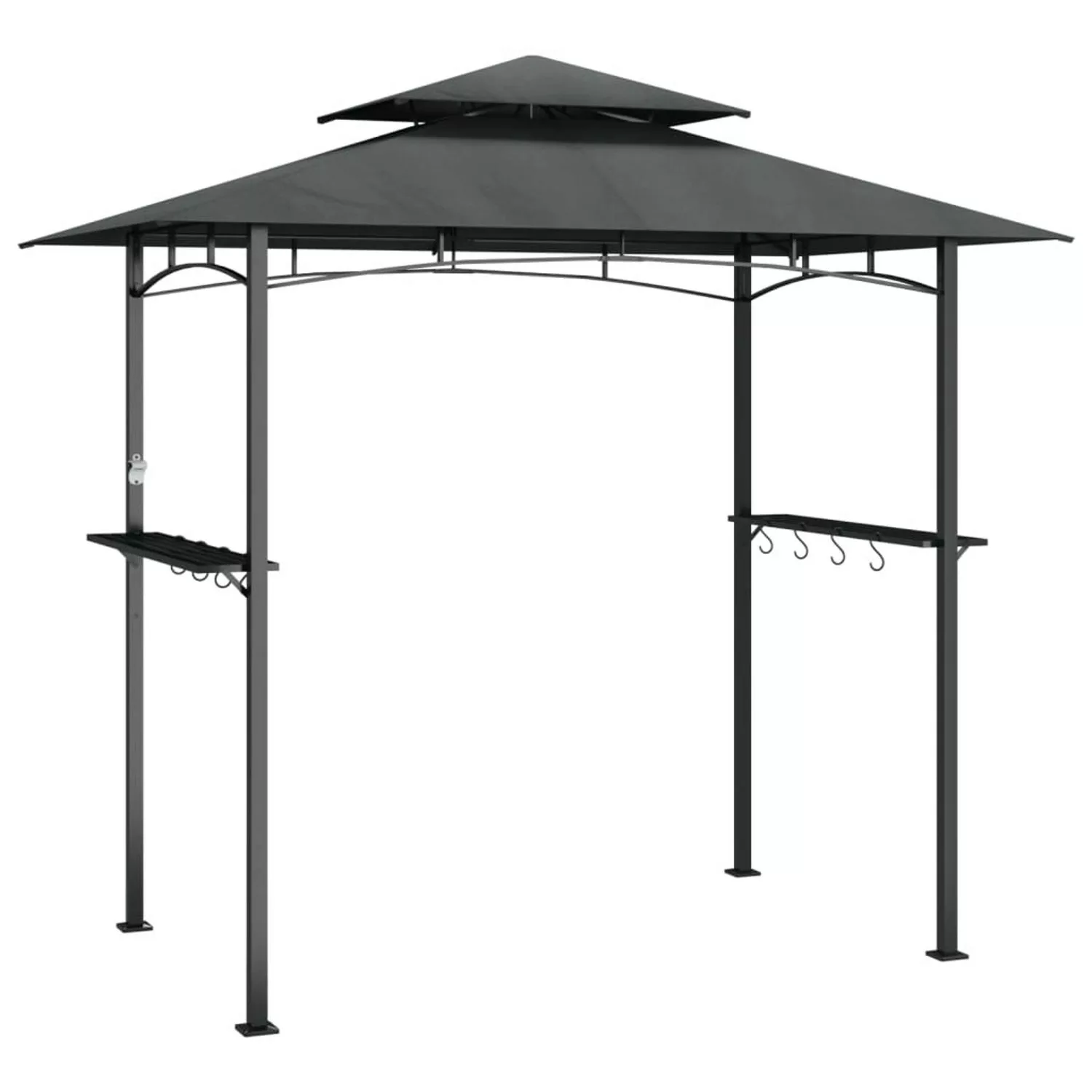 vidaXL Grillpavillon mit Seitenregalen Anthrazit 240x150x243 cm Stahl günstig online kaufen