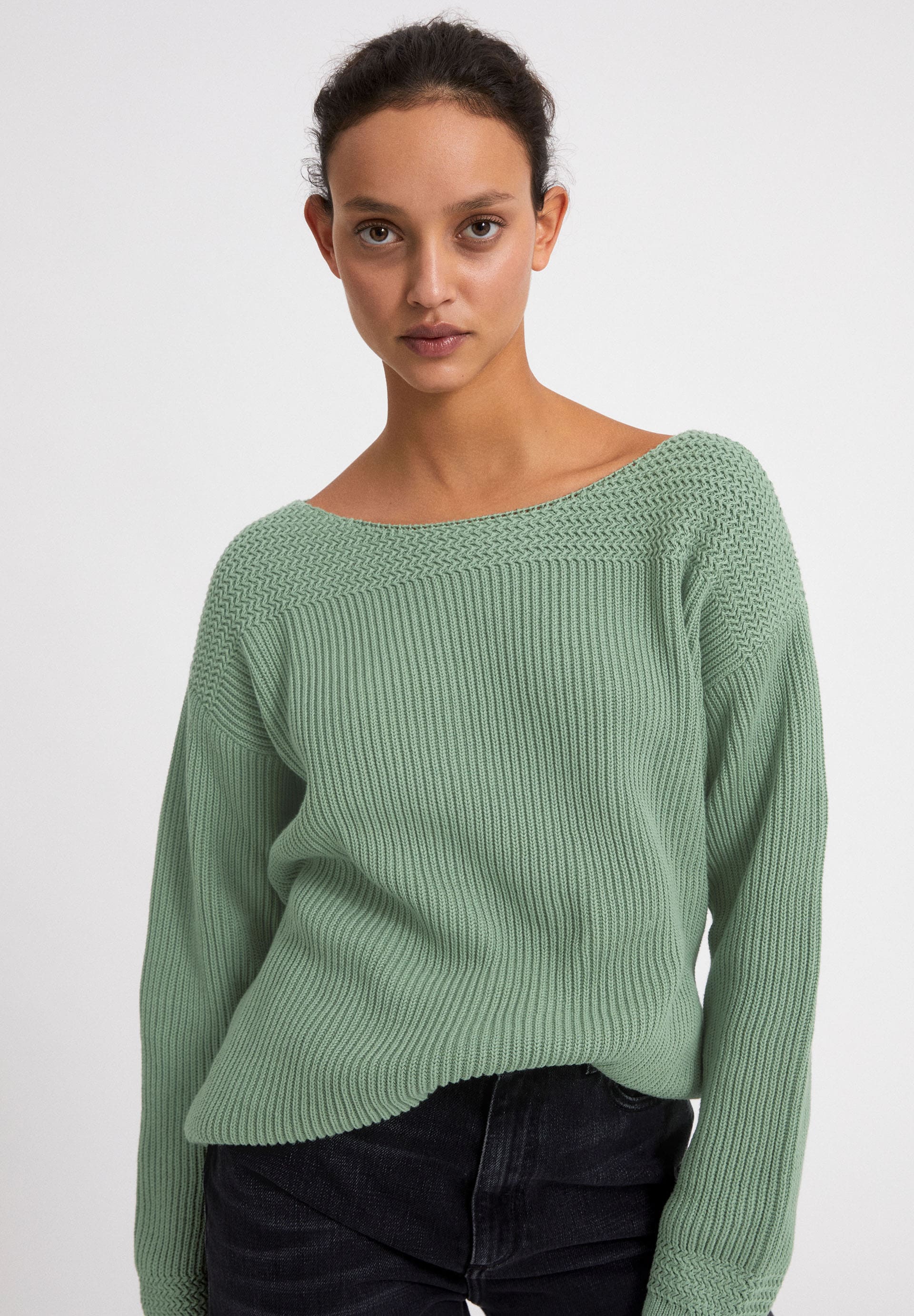 Raachela Solid - Damen Pullover Aus Bio-baumwolle günstig online kaufen