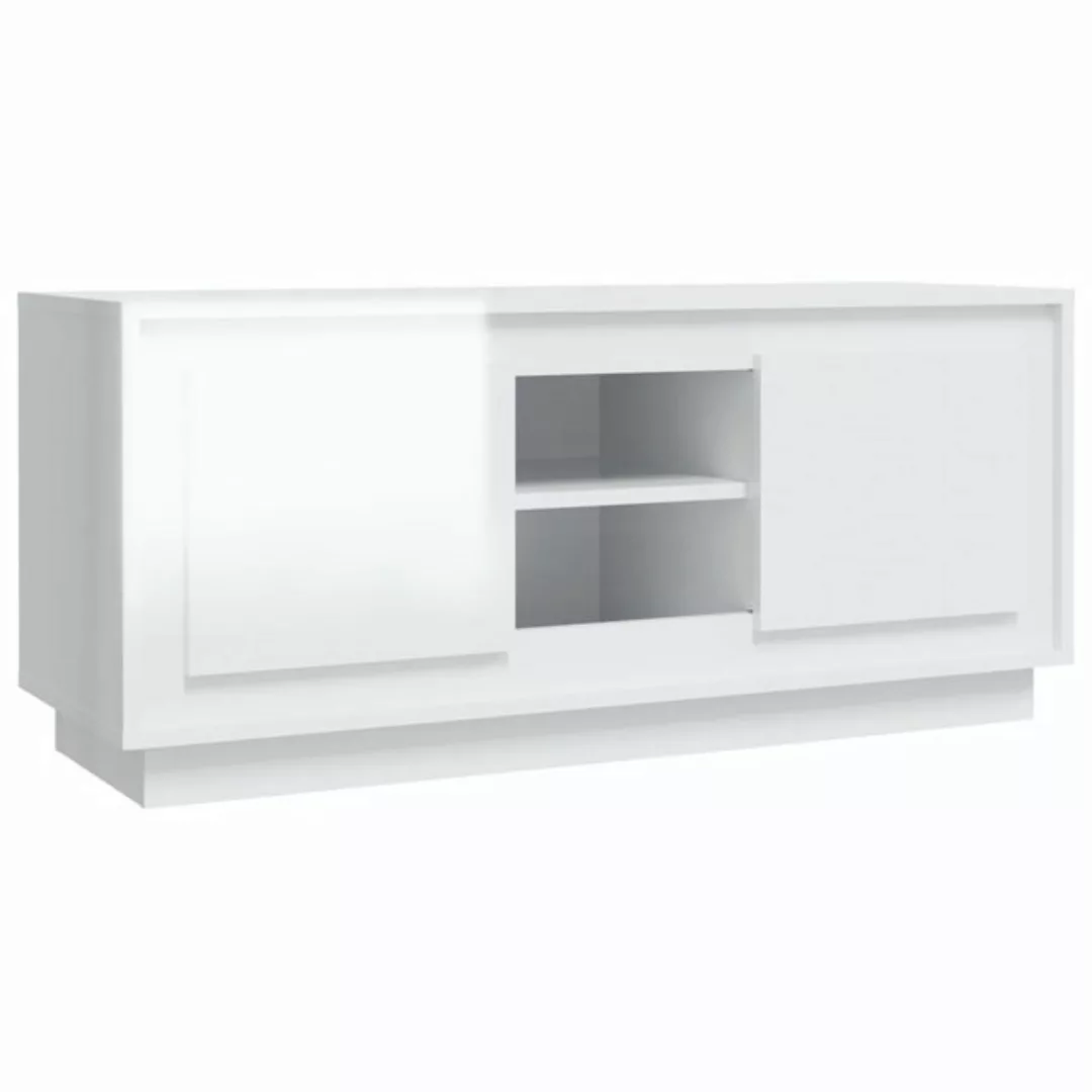 furnicato TV-Schrank Hochglanz-Weiß 102x35x45 cm Holzwerkstoff günstig online kaufen