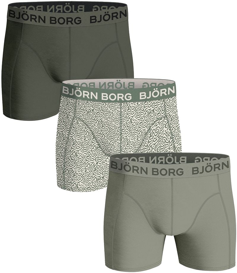 Bjorn Borg Boxers Cotton Stretch 3-Pack Grün - Größe XL günstig online kaufen