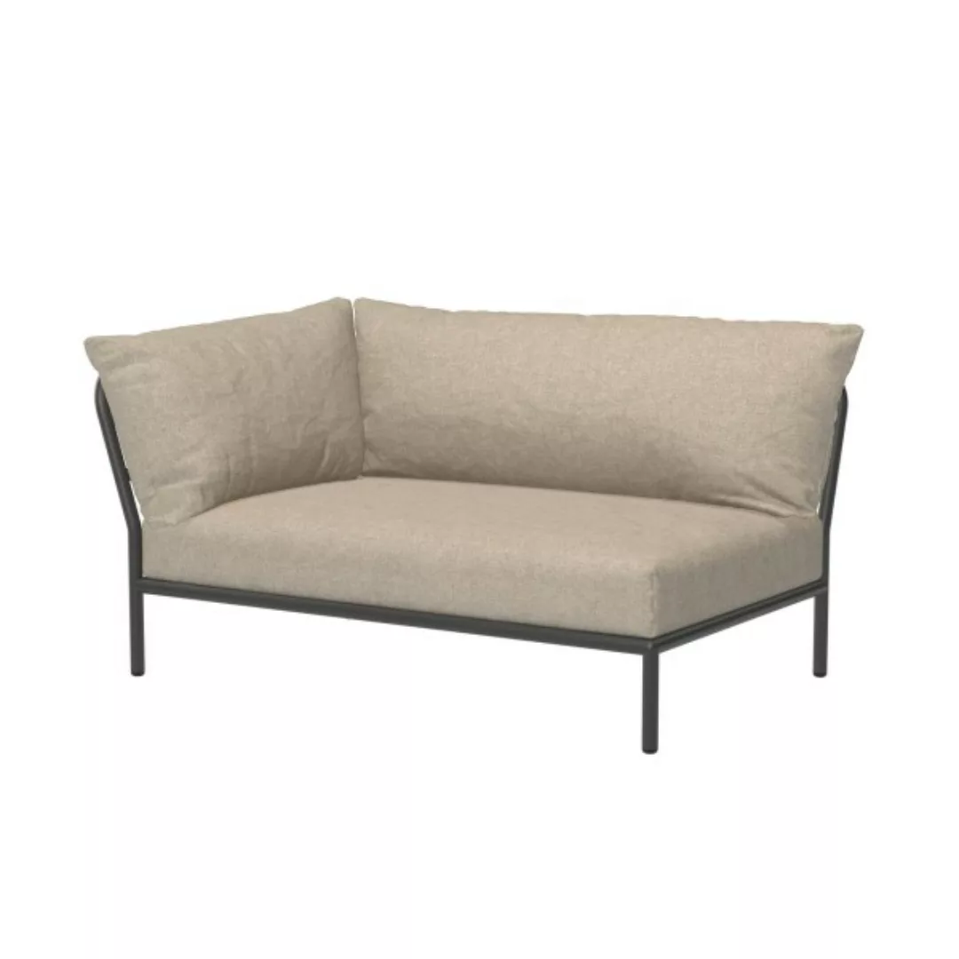 LEVEL2 Outdoor Sofa Lounge-Modul 2 Papyrus Dunkelgrau Links günstig online kaufen