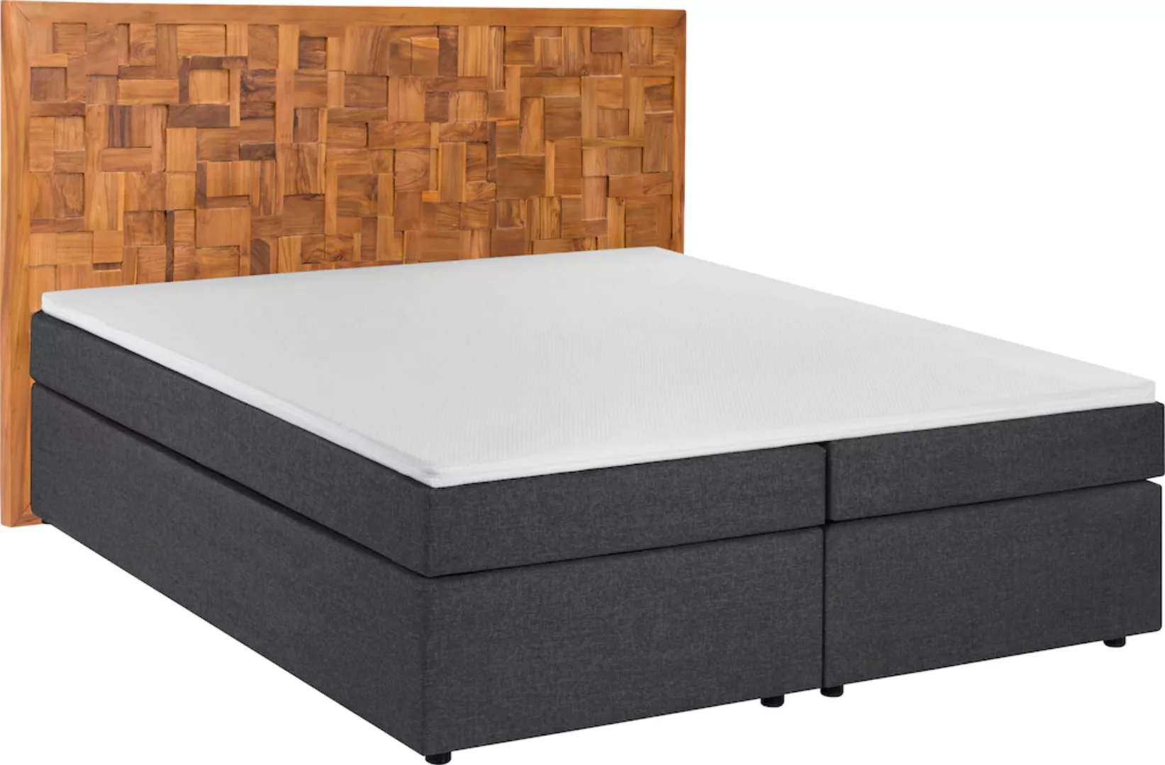 SIT Boxspringbett, Mit Holz-Mosaik-Kopfteil günstig online kaufen