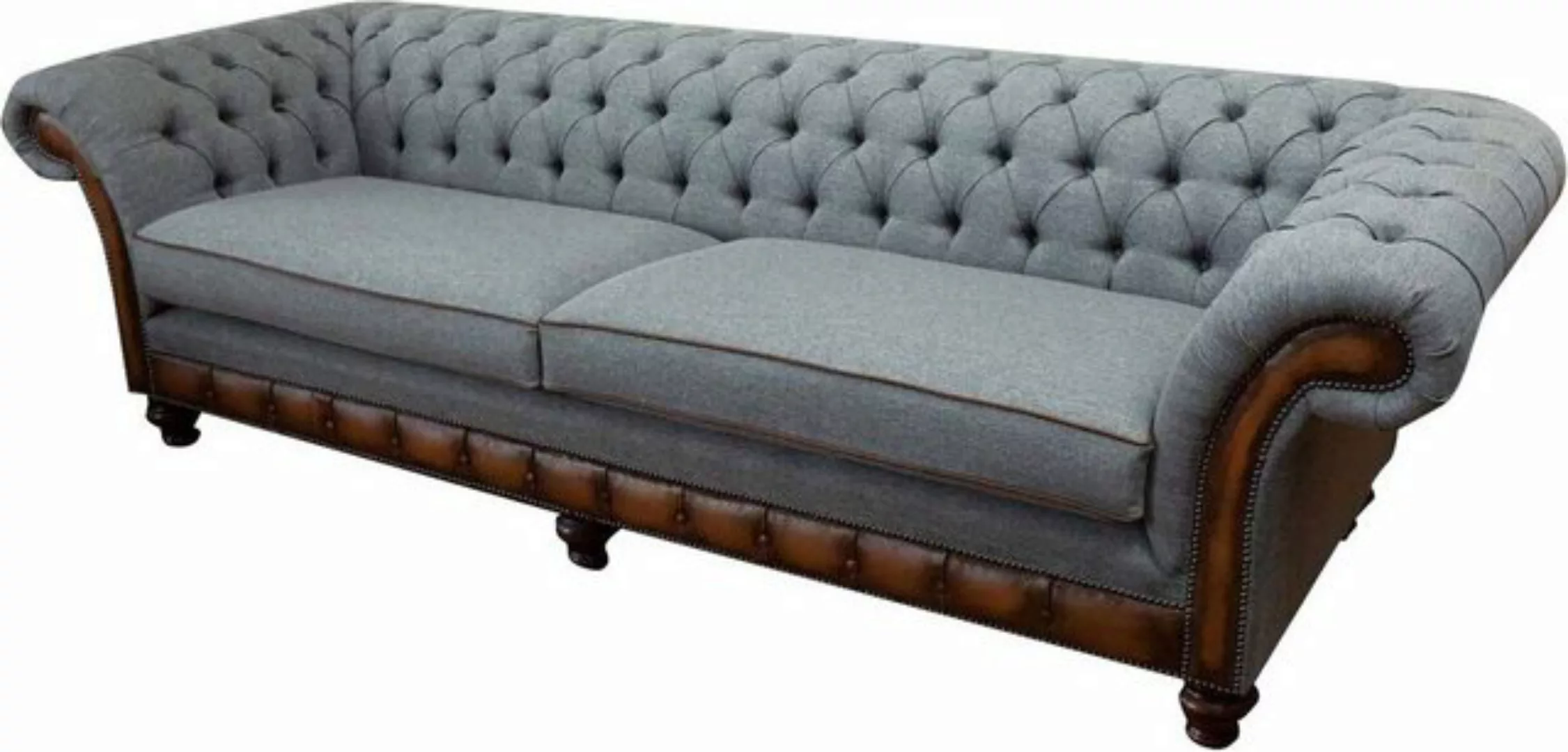 JVmoebel Sofa Chesterfield Grauer Dreisitzer Luxus Couch Designer Sofa Neu, günstig online kaufen