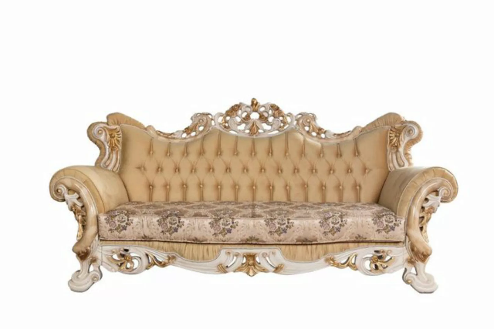 Xlmoebel Sofa Beige Chesterfield Barock Dreisitzer Sofa aus Stoff, Hergeste günstig online kaufen