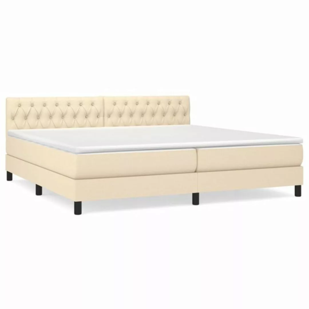 vidaXL Boxspringbett Boxspringbett mit Matratze Creme 200x200 cm Stoff Bett günstig online kaufen