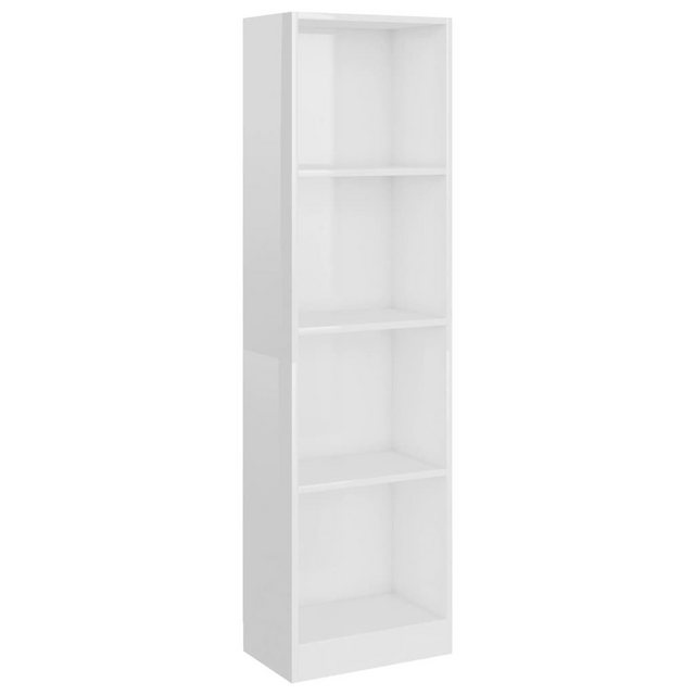 furnicato Bücherregal 4 Fächer Hochglanz-Weiß 40x24x142 cm Holzwerkstoff, 1 günstig online kaufen