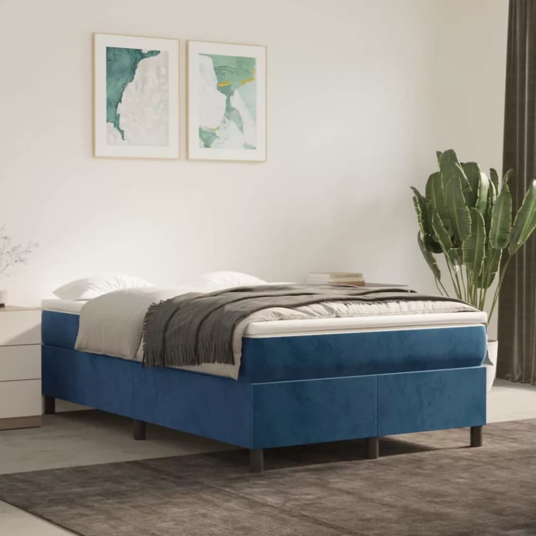 Vidaxl Boxspringbett Dunkelblau 120x200 Cm Samt günstig online kaufen