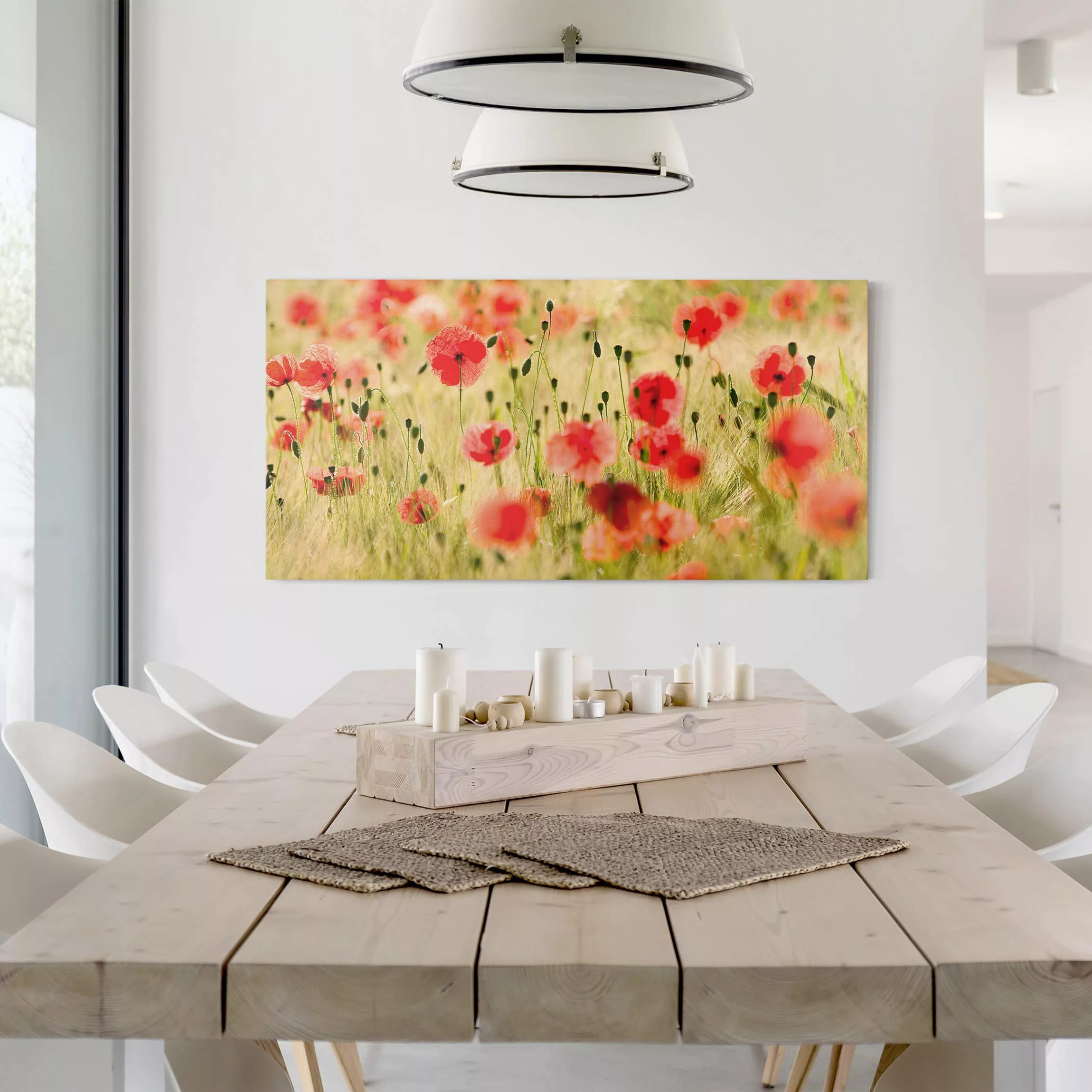 Leinwandbild Blumen - Querformat Summer Poppies günstig online kaufen