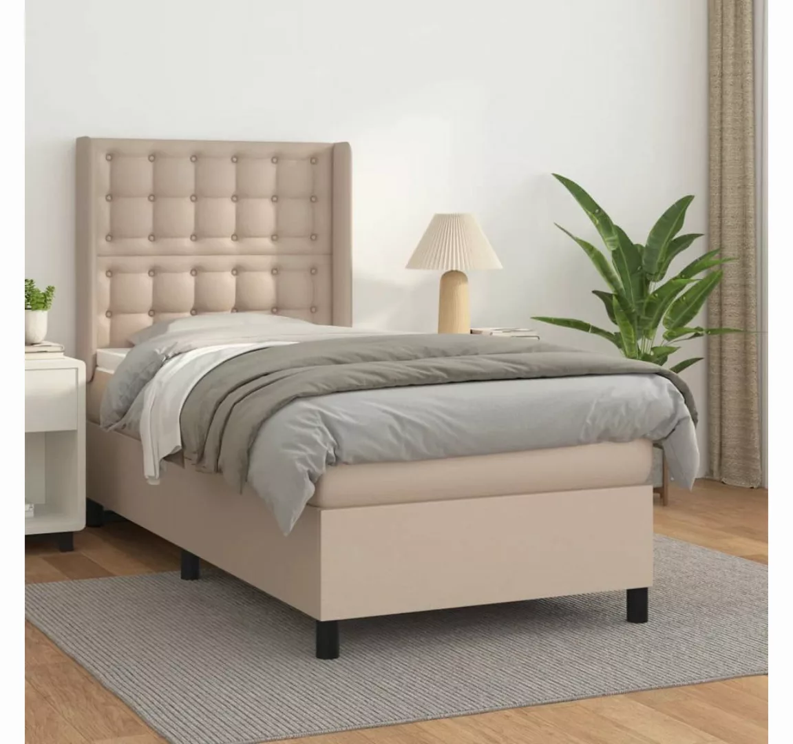 vidaXL Boxspringbett Bett Boxspringbett Kunstleder komplett mit Matratze & günstig online kaufen