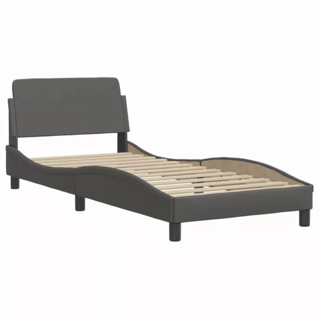 vidaXL Bett Bettgestell mit Kopfteil Grau 80x200 cm Kunstleder günstig online kaufen