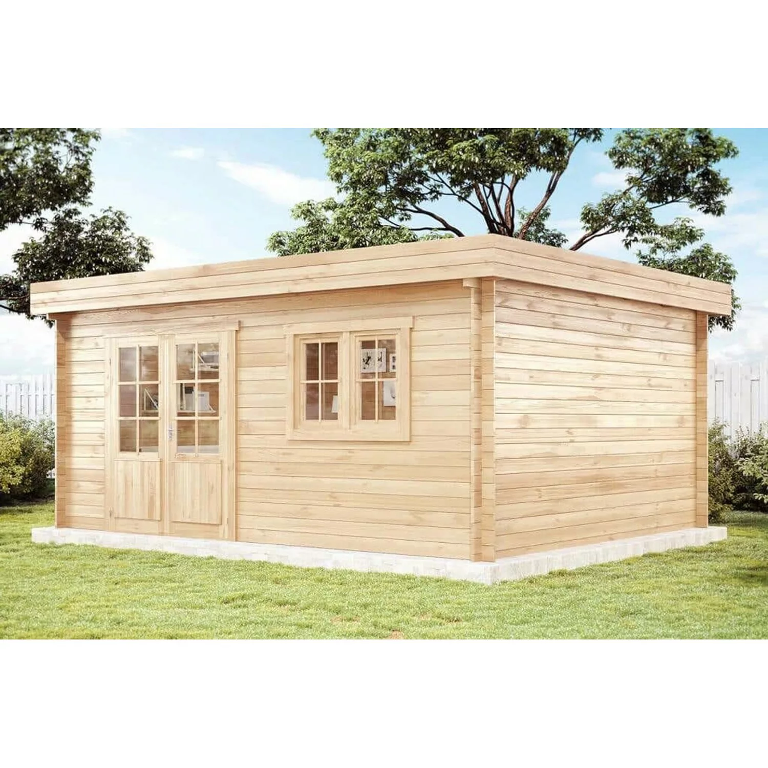 Alpholz Gartenhaus Spree-28B Pultdach 520 cm x 420 cm Braun günstig online kaufen