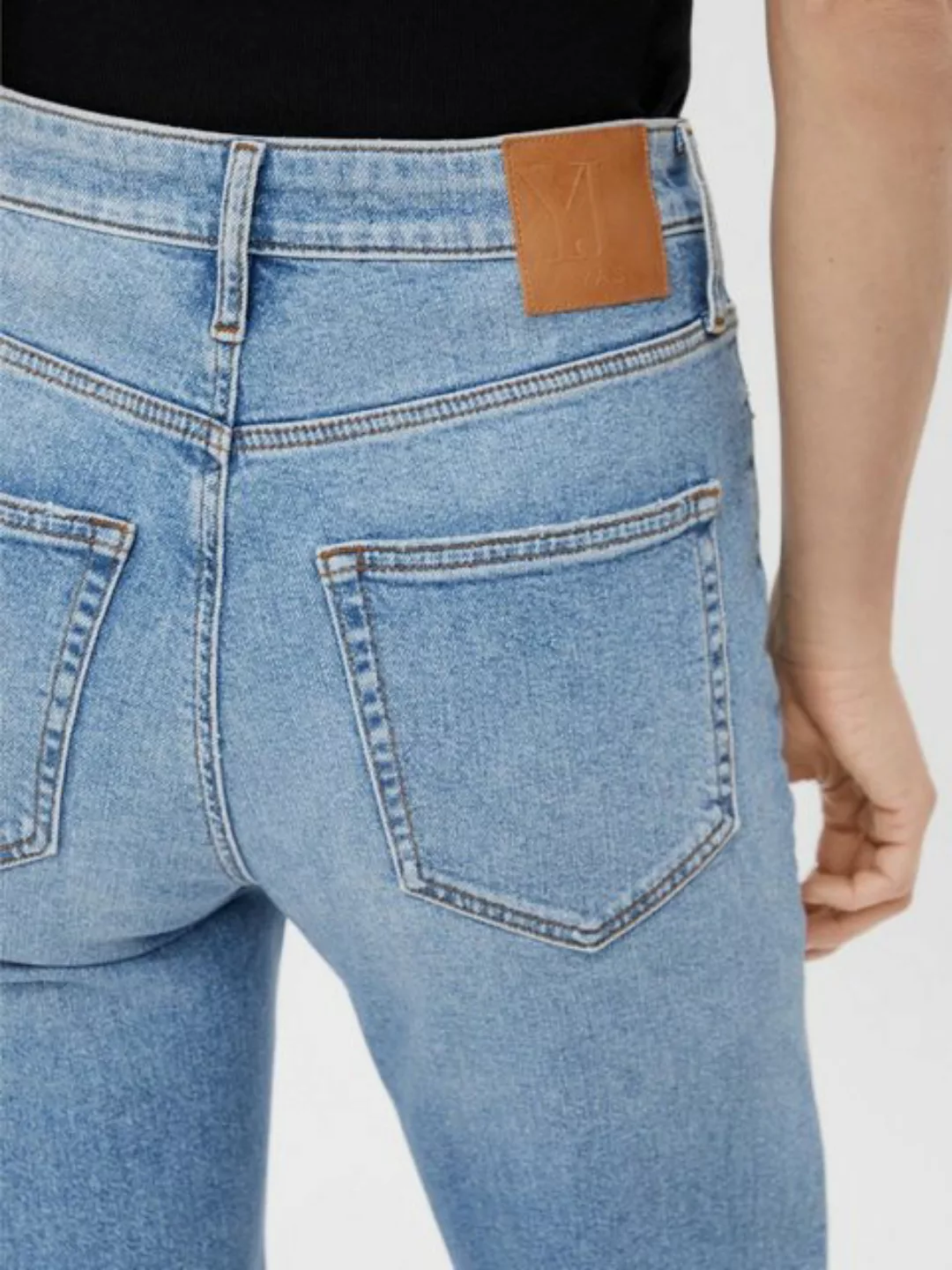 Yas Zeo Girlfriend Ankle Jeans Mit Mittlerer Taille 28 Dark Blue Denim günstig online kaufen