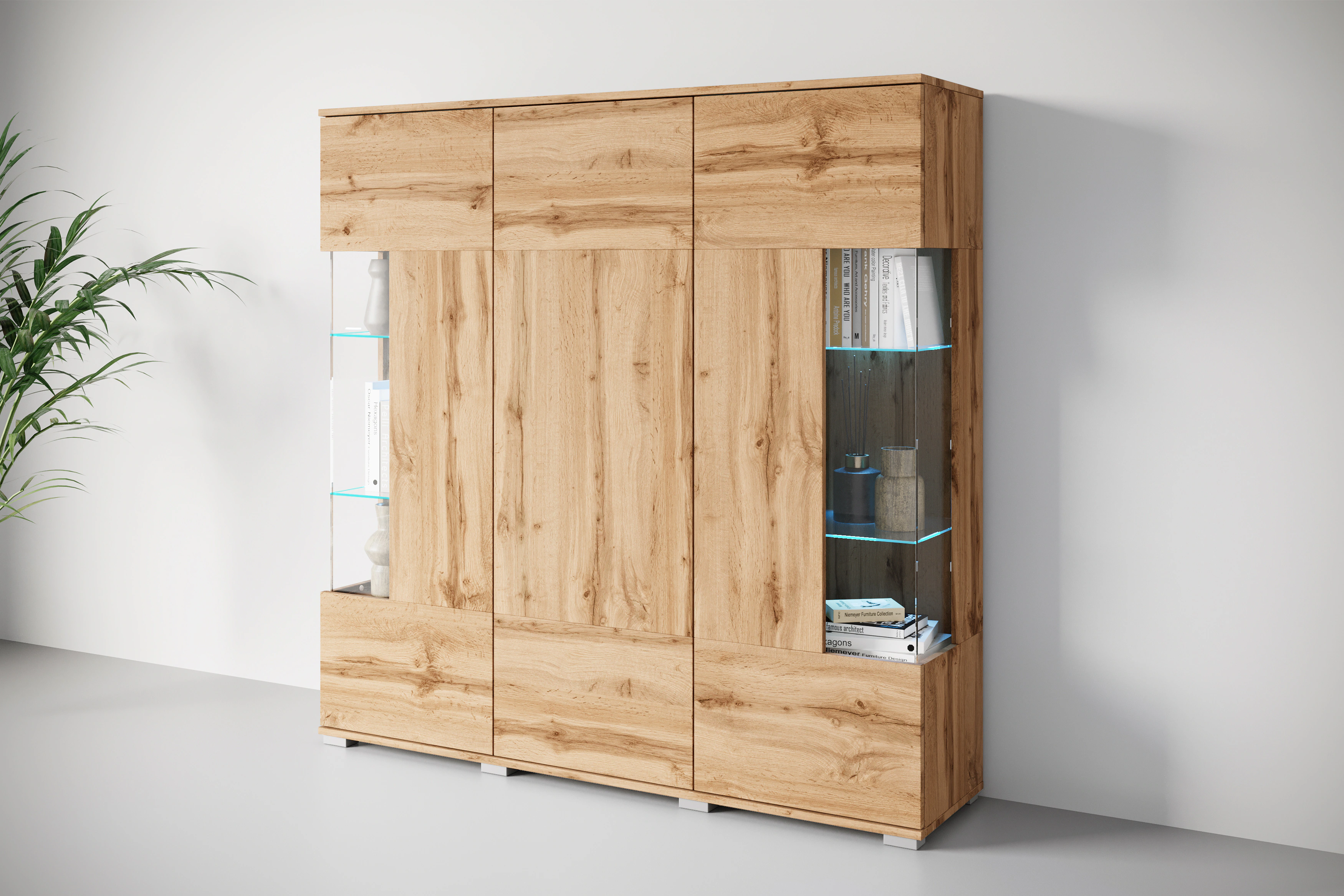 INOSIGN Highboard "Kenia", (1 St.), Modernes Highboard, mit Glastüren, Brei günstig online kaufen