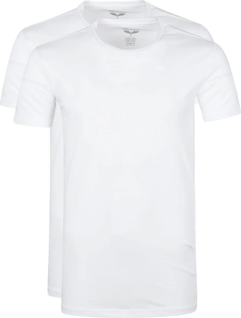 PME Legend Basic T-Shirt 2er Pack O-Ausschnitt Weiß - Größe L günstig online kaufen