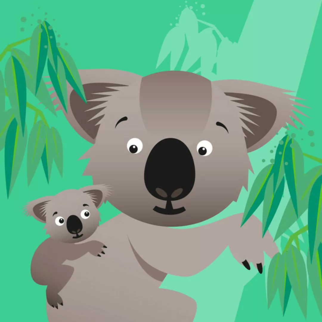 Poster / Leinwandbild - Kinderzimmer-koalas – Illustration Für Kinder günstig online kaufen