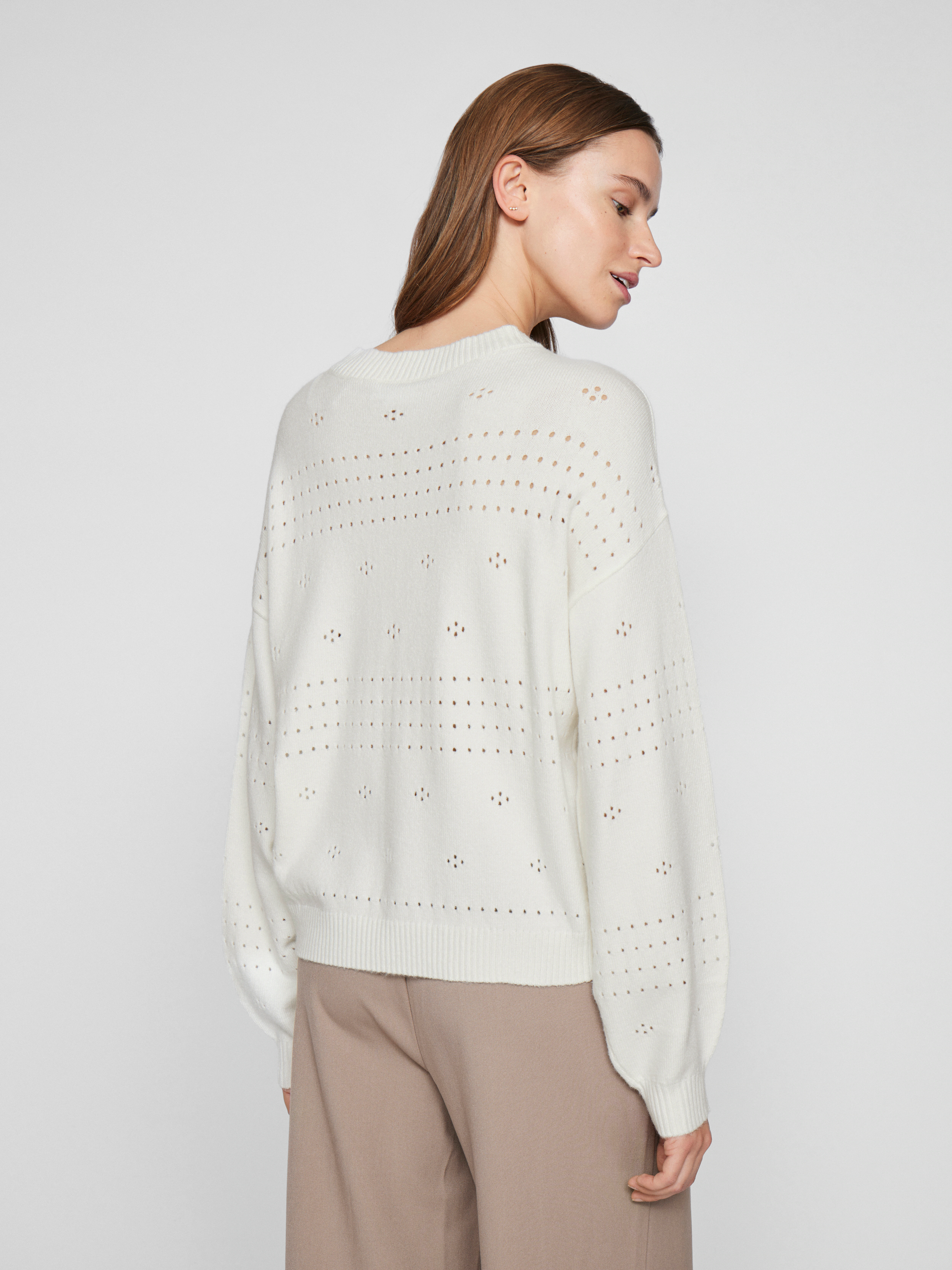 Vila Rundhalspullover VIRIL L/S O-NECK POINTELLE KNIT TOP-NOOS günstig online kaufen