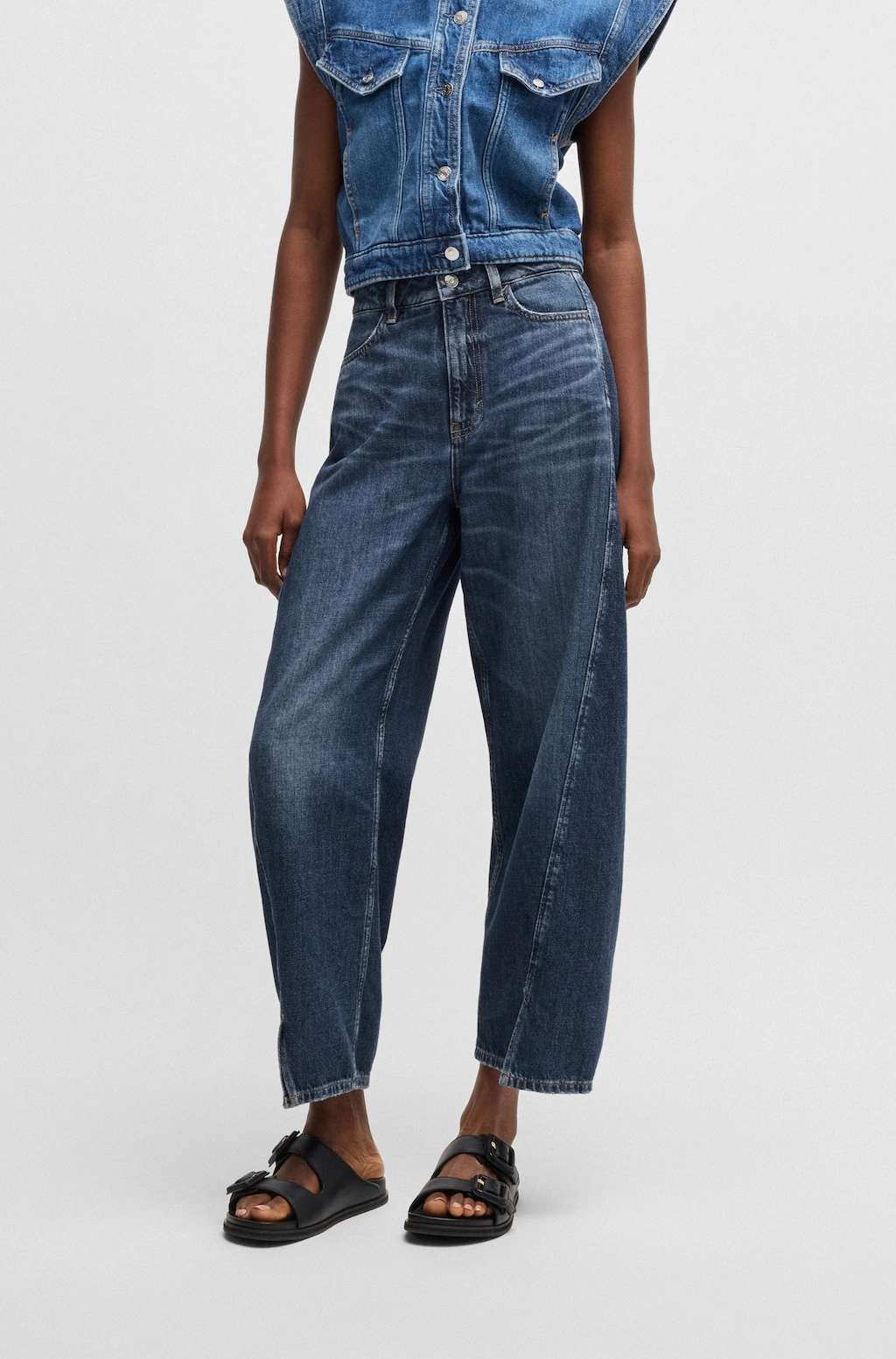 BOSS ORANGE Weite Jeans "Baloon High Rise Premium Damenmode", (BOSS ORANGE günstig online kaufen