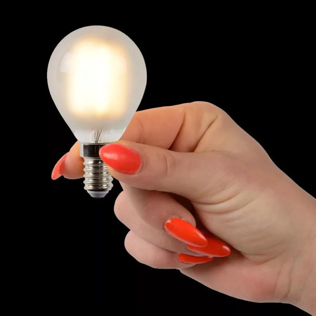 LED Leuchtmittel E14 Tropfen - P45 in Transparent-milchig 4W 400lm 4er-Pack günstig online kaufen