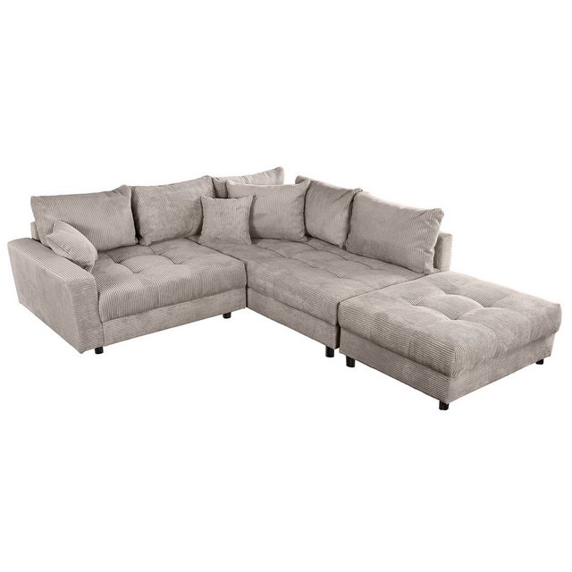 riess-ambiente Ecksofa KENT 220cm greige / schwarz, Einzelartikel 1 Teile, günstig online kaufen