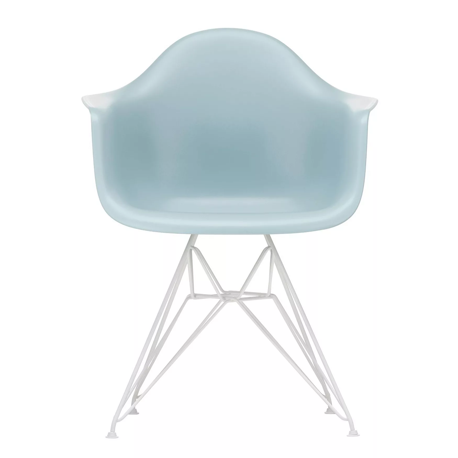 Vitra - Eames Plastic Armchair DAR Gestell weiß - eisgrau/Sitzschale Polypr günstig online kaufen