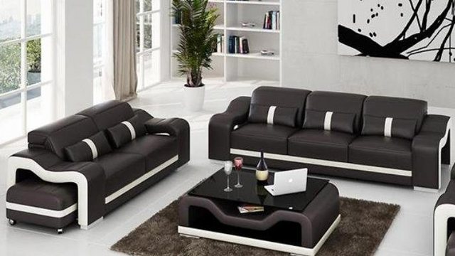 JVmoebel Sofa Design Sofagarnitur Couch Polster Sofas Leder Modern 3+2 Sitz günstig online kaufen