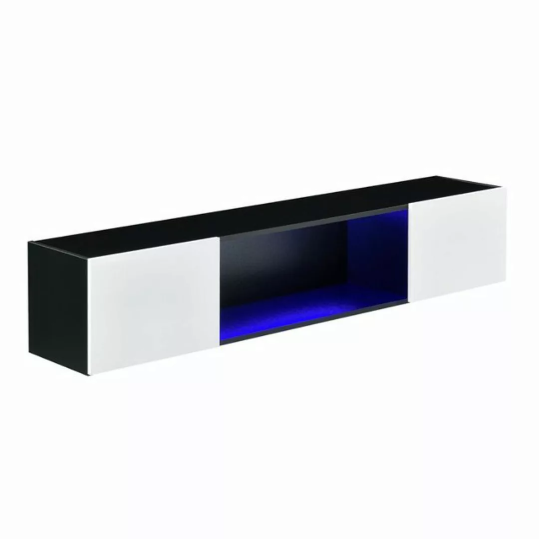 en.casa Hängeschrank »Thabong« Hängeboard mit LED Beleuchtung 150 cm mit Ab günstig online kaufen