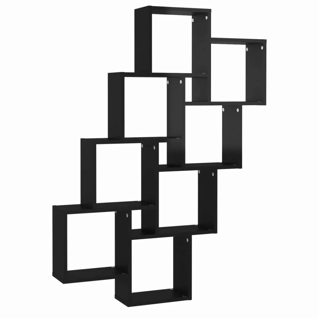 Würfelregal Hochglanz-schwarz 90x15x119 Cm Spanplatte günstig online kaufen