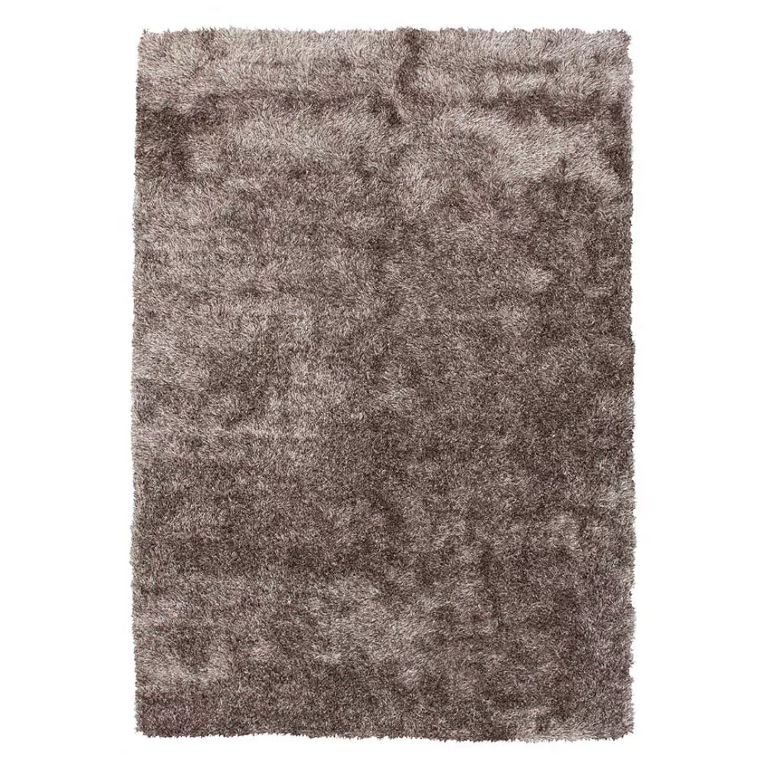 Hochflor Teppich in Taupe modern günstig online kaufen