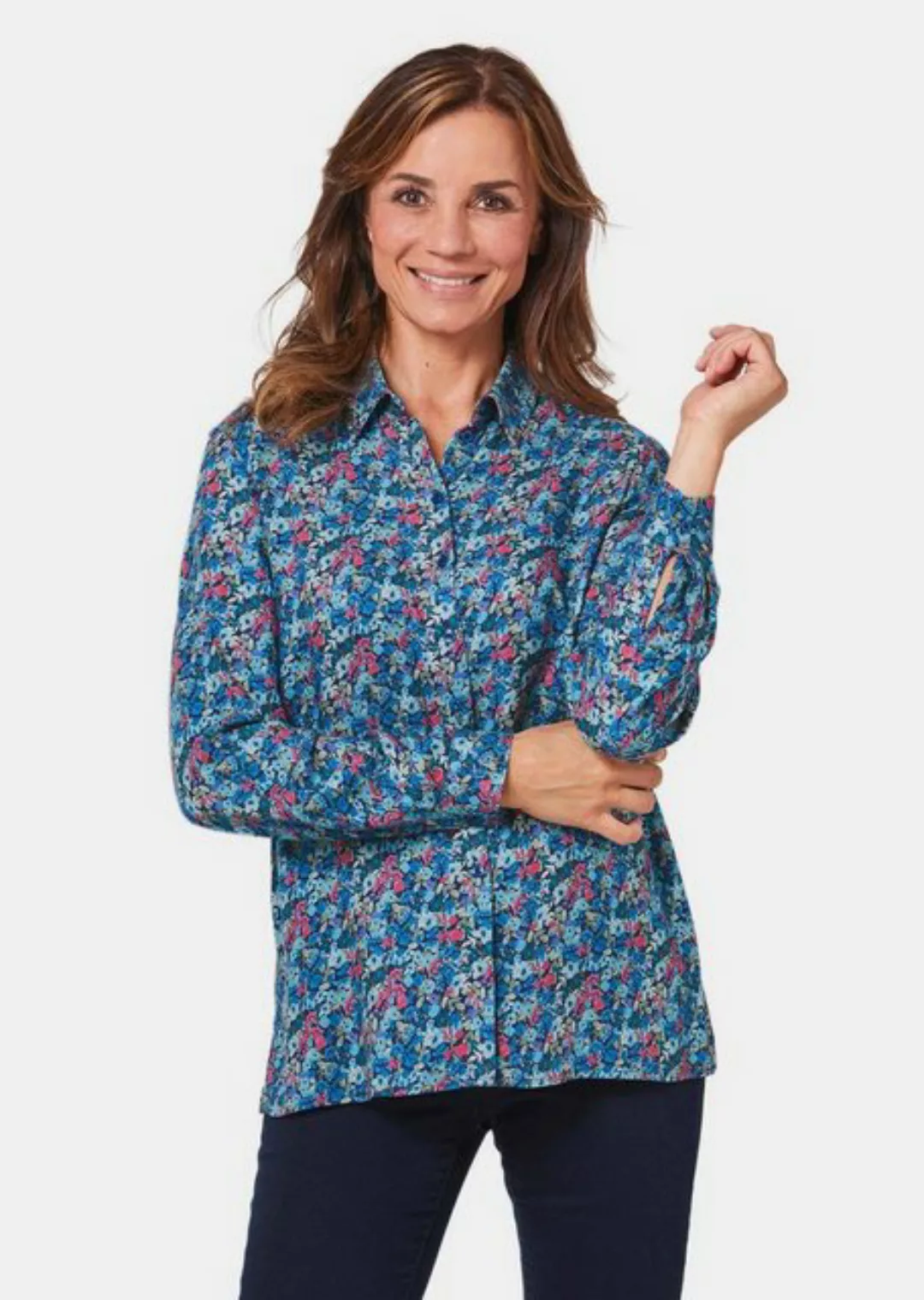 GOLDNER Langarmshirt Kombistarke Bluse aus weichem Flanell günstig online kaufen