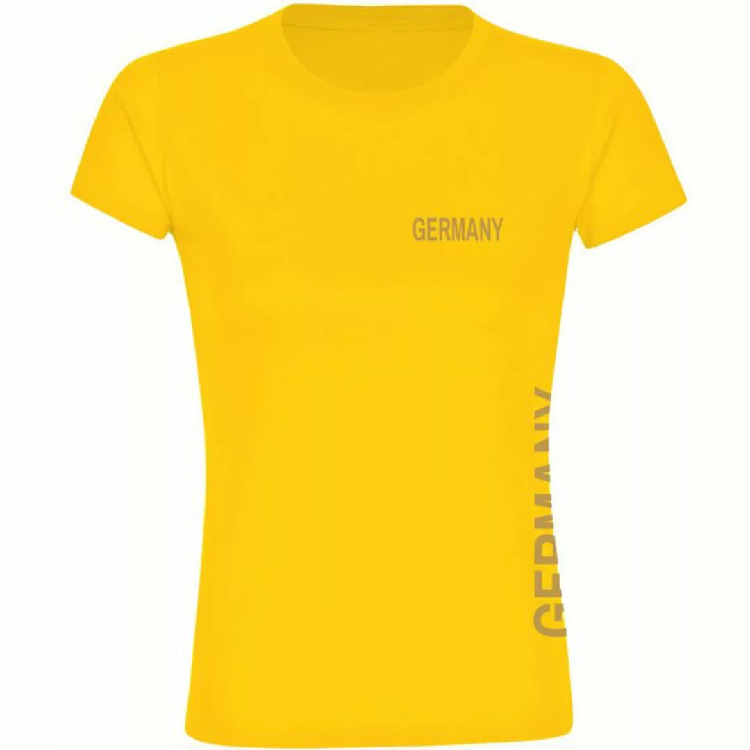 multifanshop T-Shirt Damen Germany - Brust & Seite Gold - Frauen günstig online kaufen