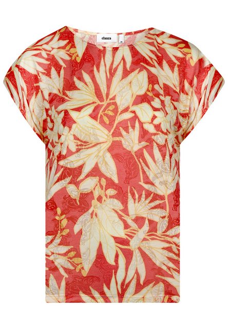 elanza T-Shirt Shirt mit Ornamenten und Blüten-Print in Rosé/Beige (1-tlg) günstig online kaufen