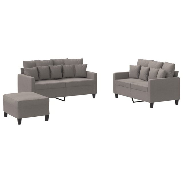 vidaXL Sofa 3-tlg. Sofagarnitur mit Kissen Taupe Stoff günstig online kaufen