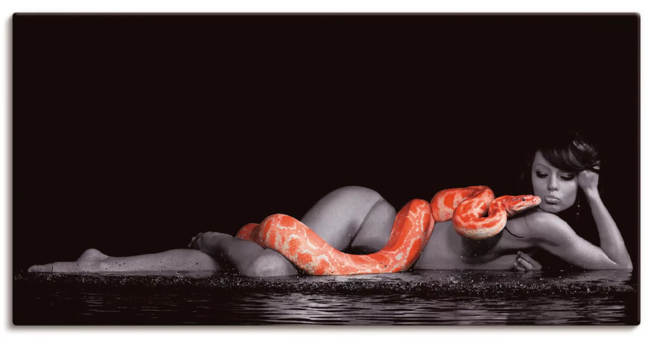Artland Wandbild »Frau in Wasser liegend mit Python«, Frau, (1 St.) günstig online kaufen