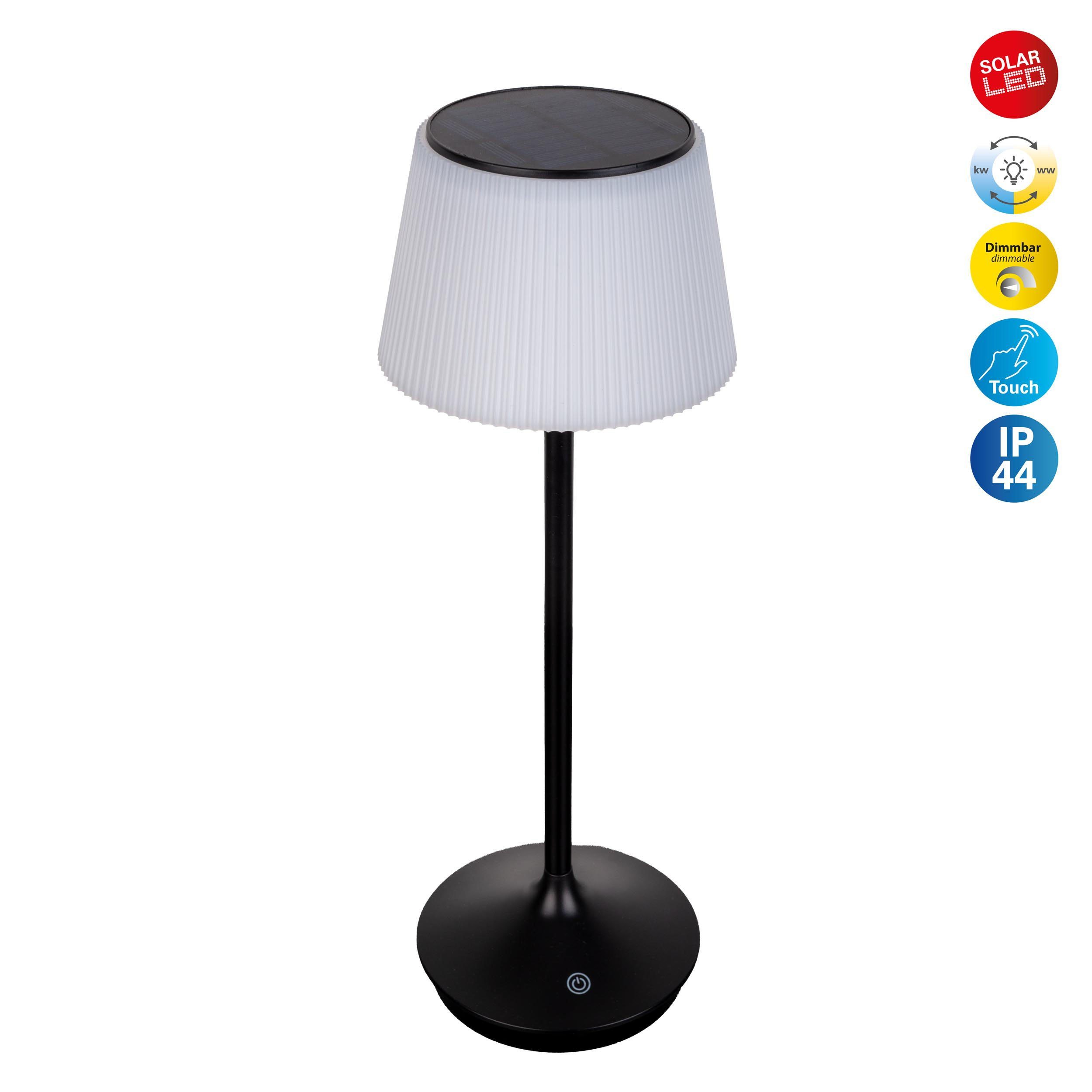 LED-Solar-Tischleuchte Emmi CCT aufladbar, schwarz günstig online kaufen