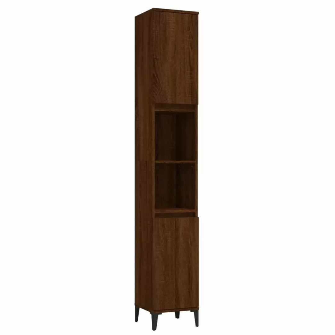 Vidaxl Badschrank Braun Eichen-optik 30x30x190 Cm Holzwerkstoff günstig online kaufen