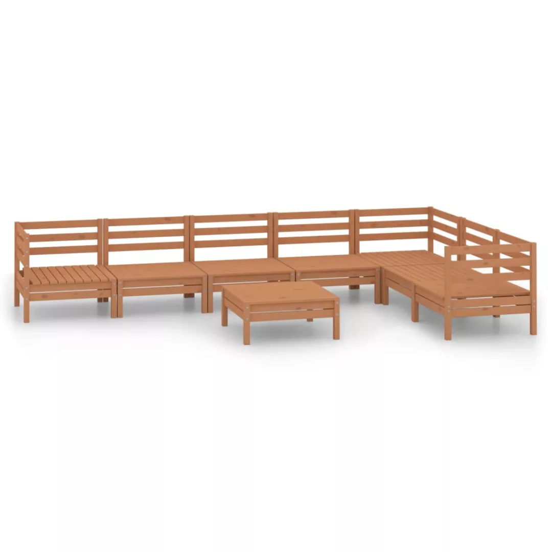 8-tlg. Garten-lounge-set Massivholz Kiefer Honigbraun günstig online kaufen