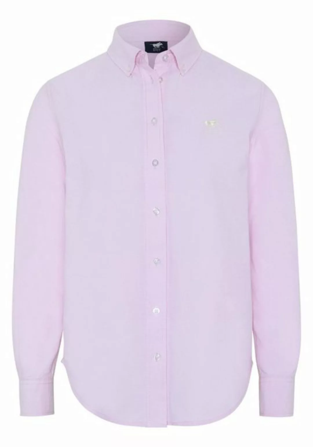 Polo Sylt Hemdbluse mit Button-down-Kragen und Label-Stitching günstig online kaufen
