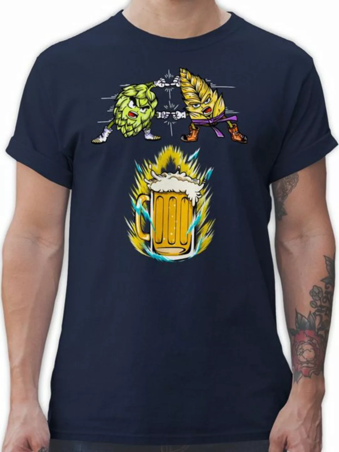 Shirtracer T-Shirt Bier Fusion - Hopfen & Malz Nerd Geschenke günstig online kaufen