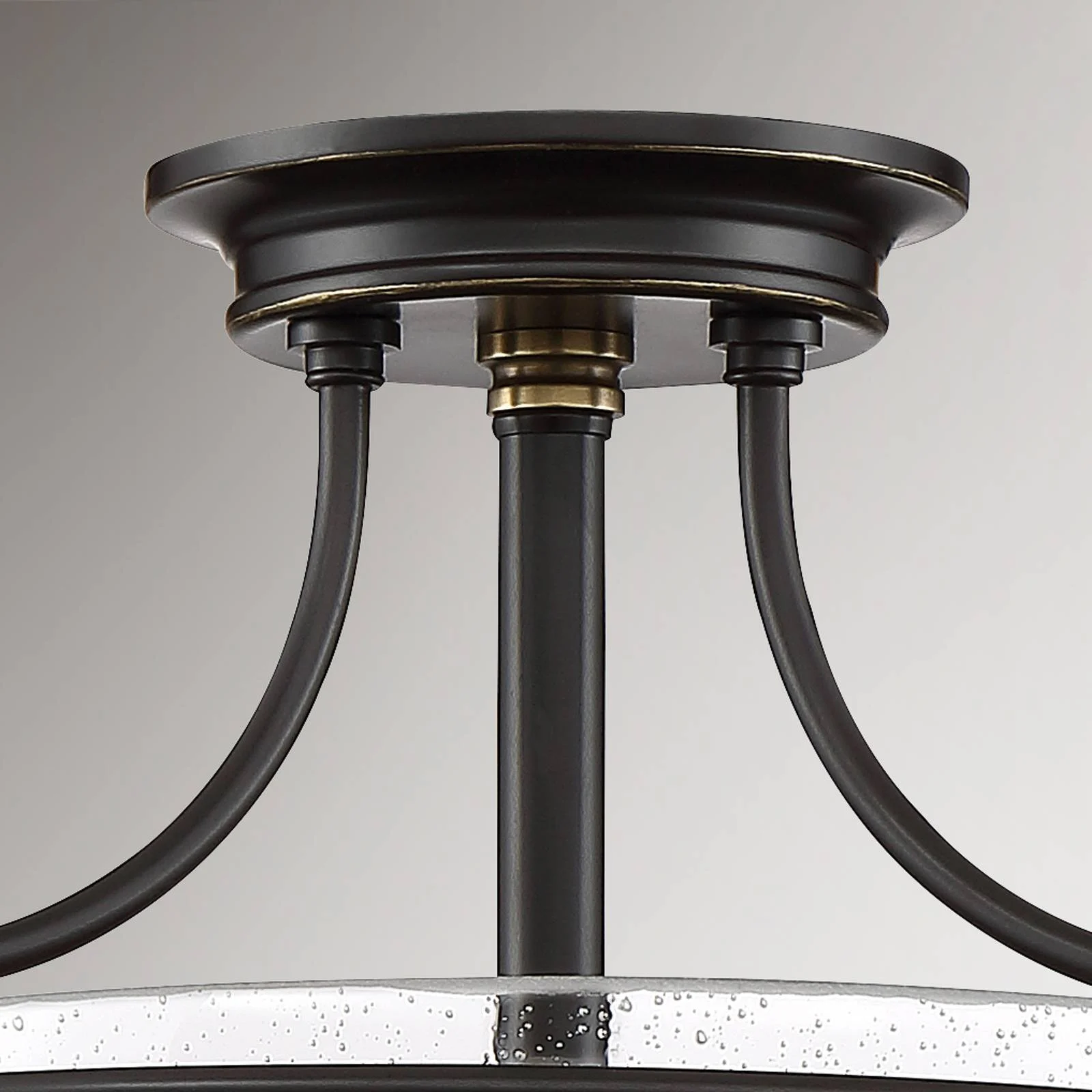 Deckenlampe Griffin mit Abstand, Ø 42 cm, bronze/klar günstig online kaufen