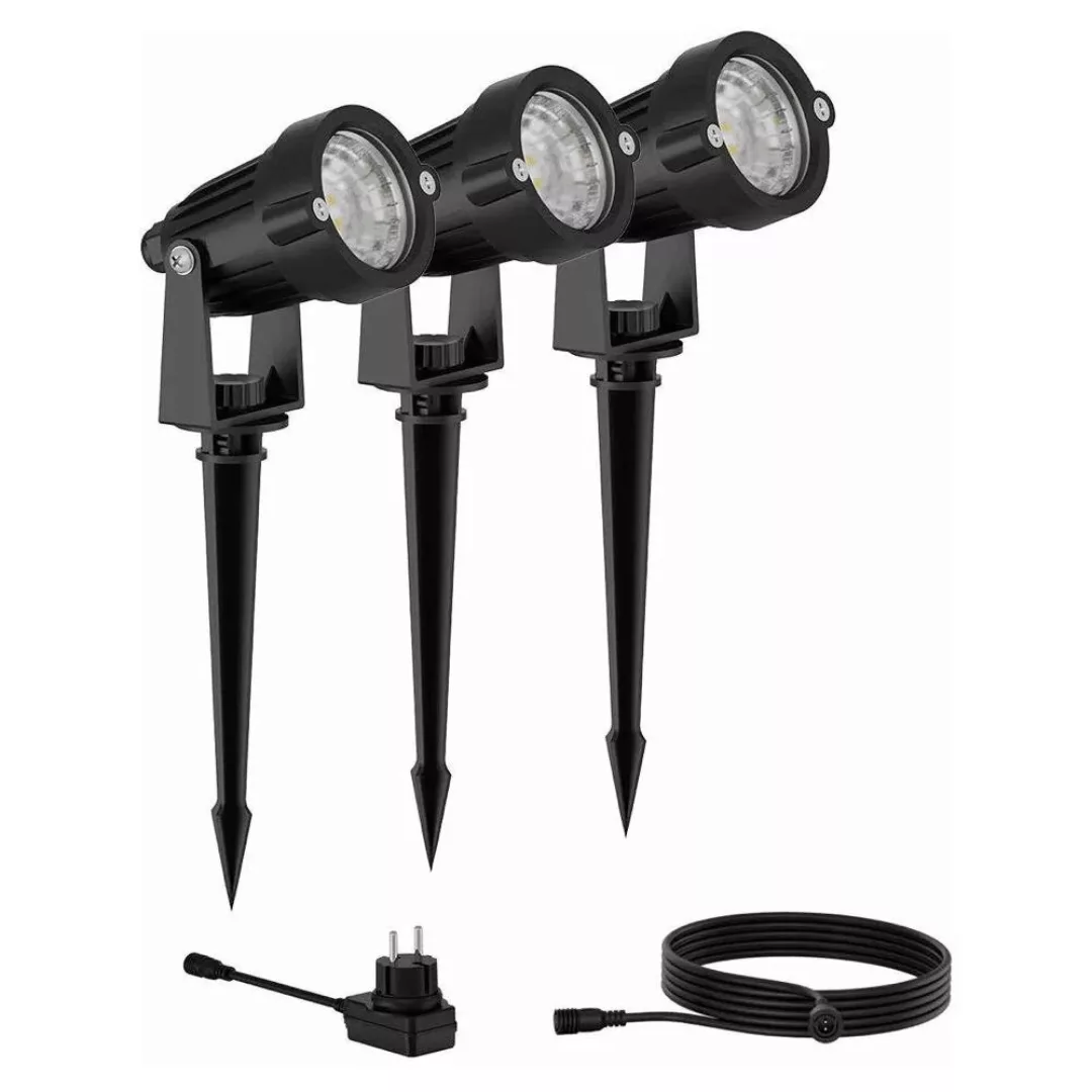 LED Erdspießleuchte Gardenlink Spot Starter-Set in Schwarz 3x 1,5W 540lm IP günstig online kaufen