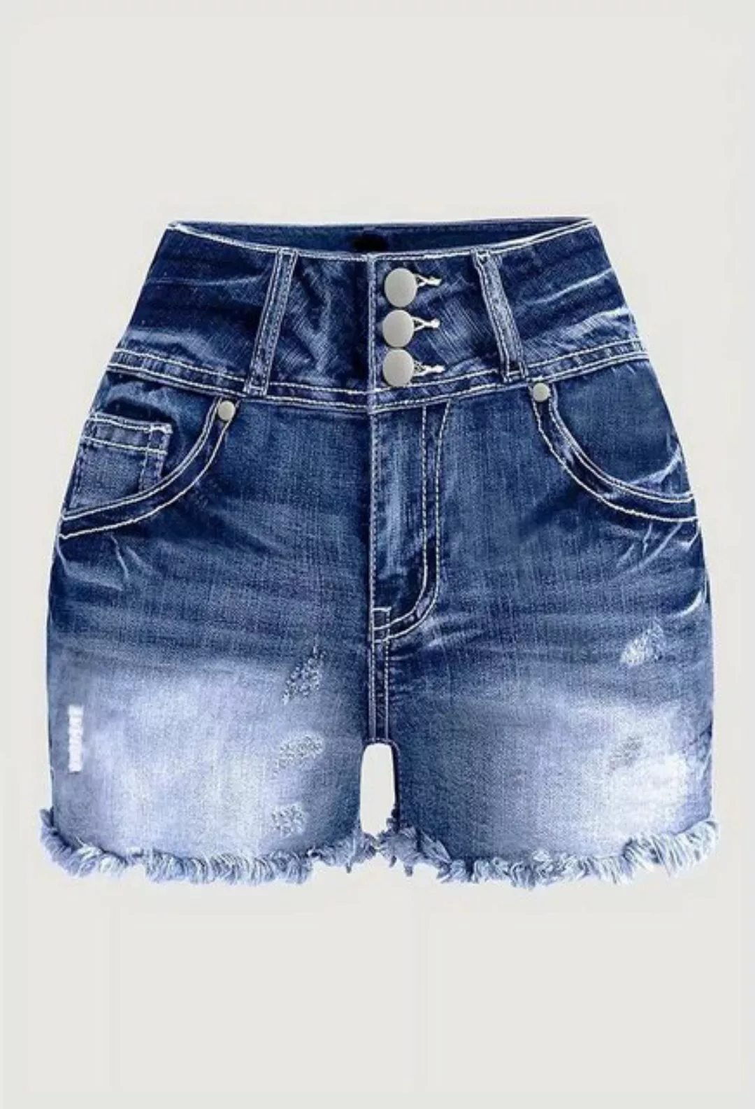 SEGUEN Jeansshorts Mode Raw Edge Washed Denim Shorts für Frauen (Hoch taill günstig online kaufen