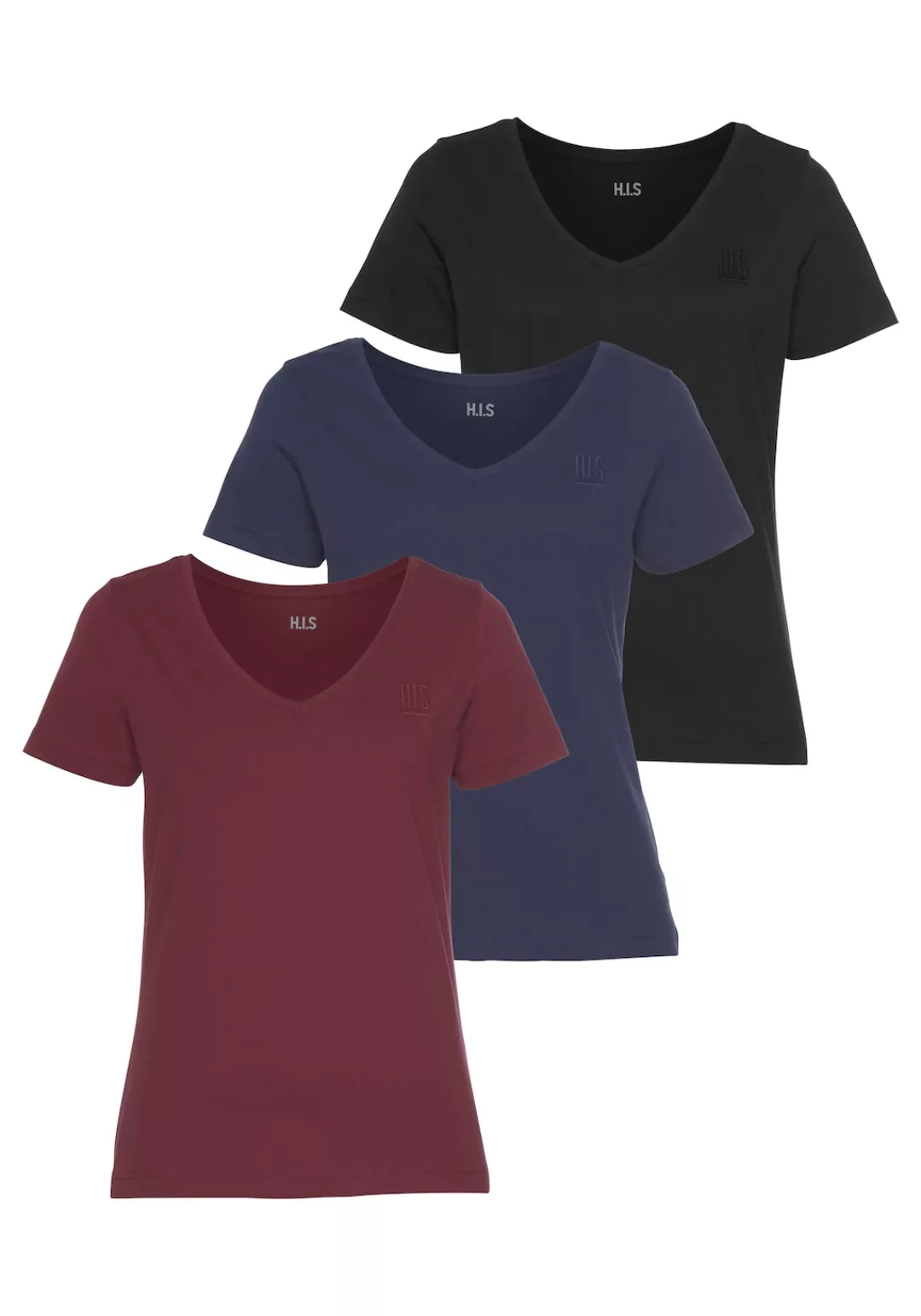 H.I.S T-Shirt "Essential-Basics", (Spar-Set, 3er-Pack), hüftlange Passform, günstig online kaufen