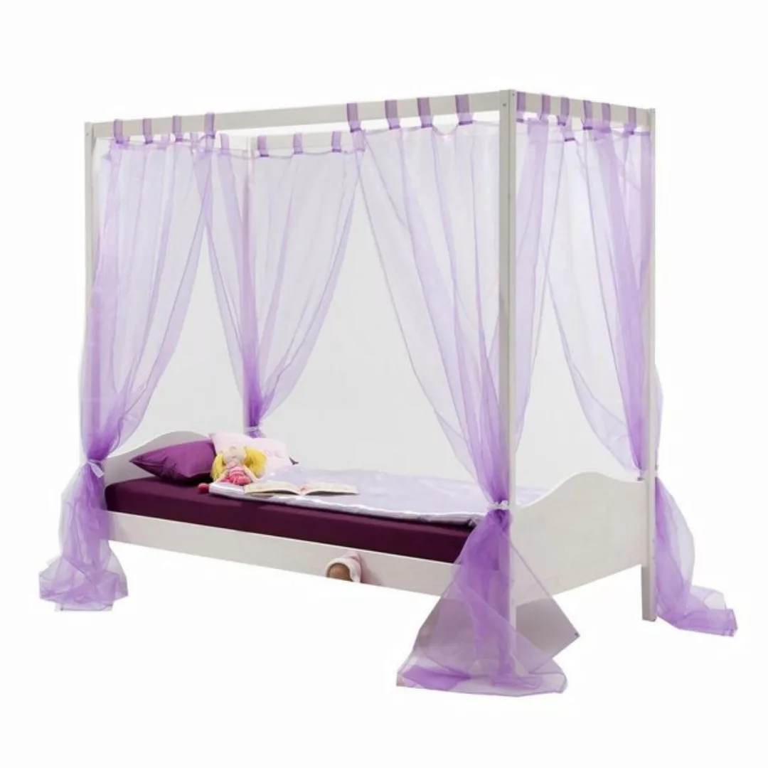 IDIMEX Himmelbett NADINE, Himmelbett Kinderbett Mädchenbett 90x200 cm Kiefe günstig online kaufen